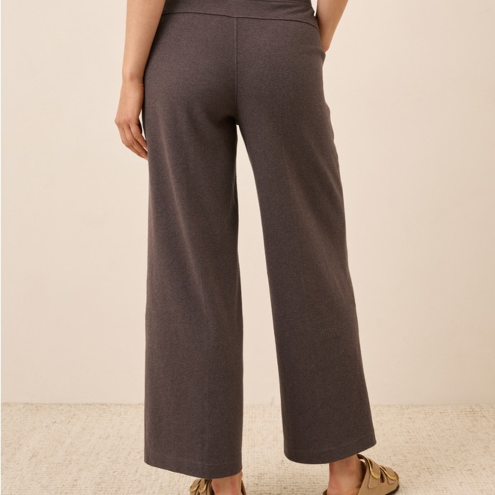 NWT Pact Airplane Pintuck Wide Leg Pants - Chocolate Heather